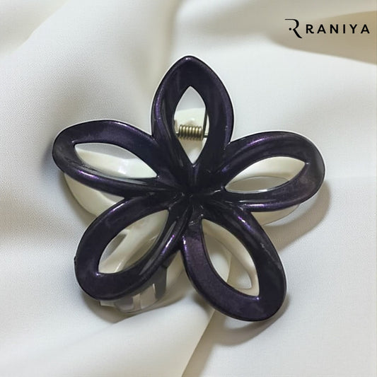 Raniya Frosted flower voilet and white Hair Clip