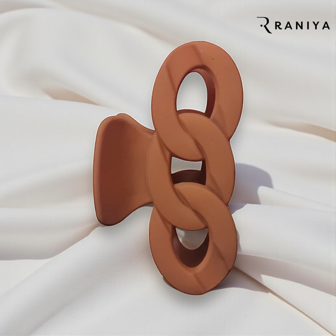 Raniya Retro Bow shaped Matte Orange Hair Clip