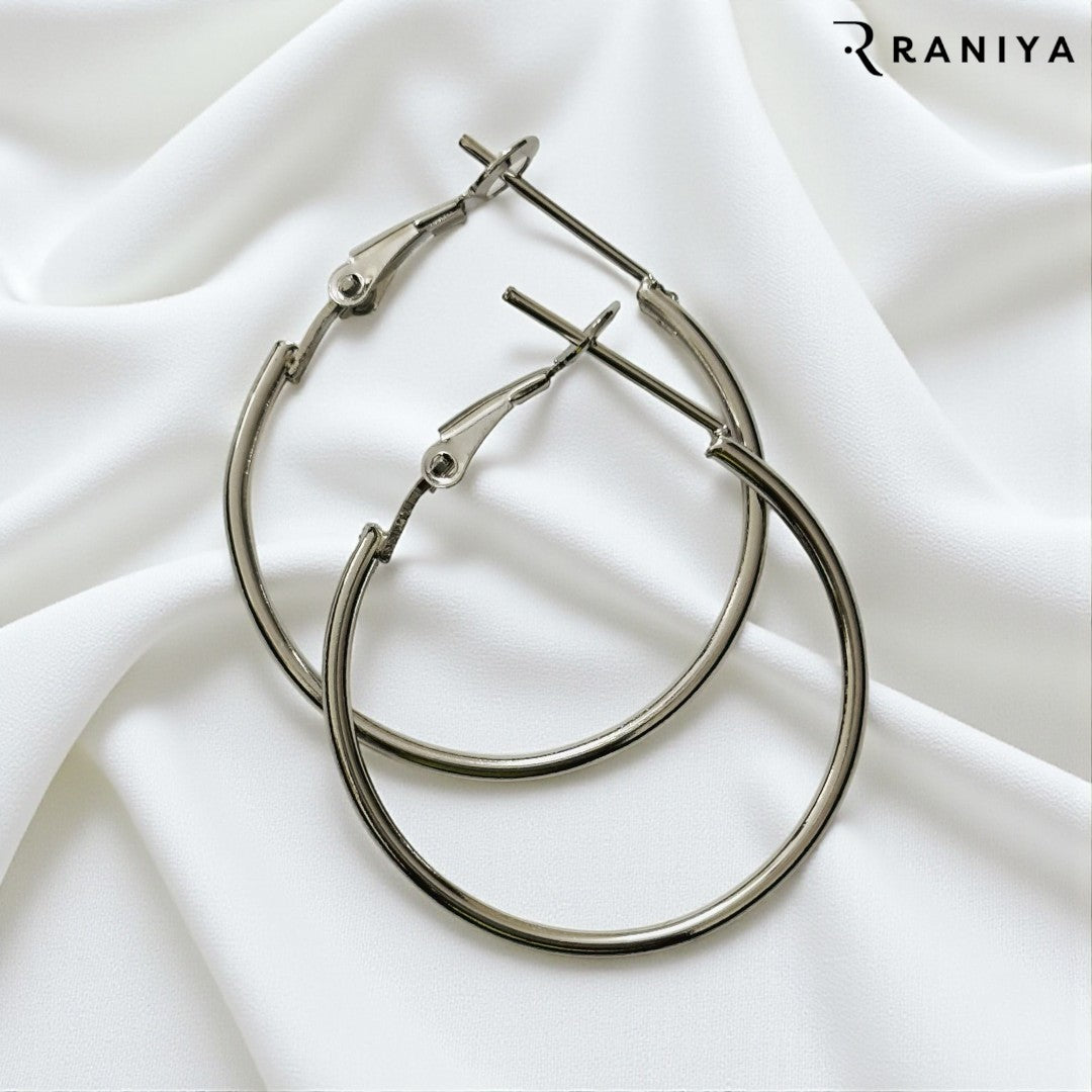 Grey Huggie Hoop Earrings For Women