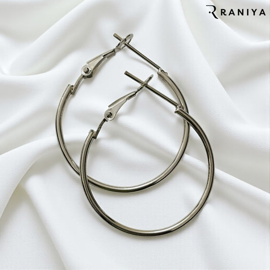 Raniya Grey Huggie Hoop Earrings For Women