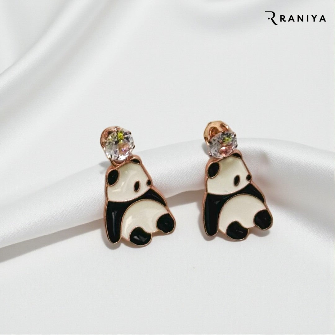 Sitting Panda Earrings For Women