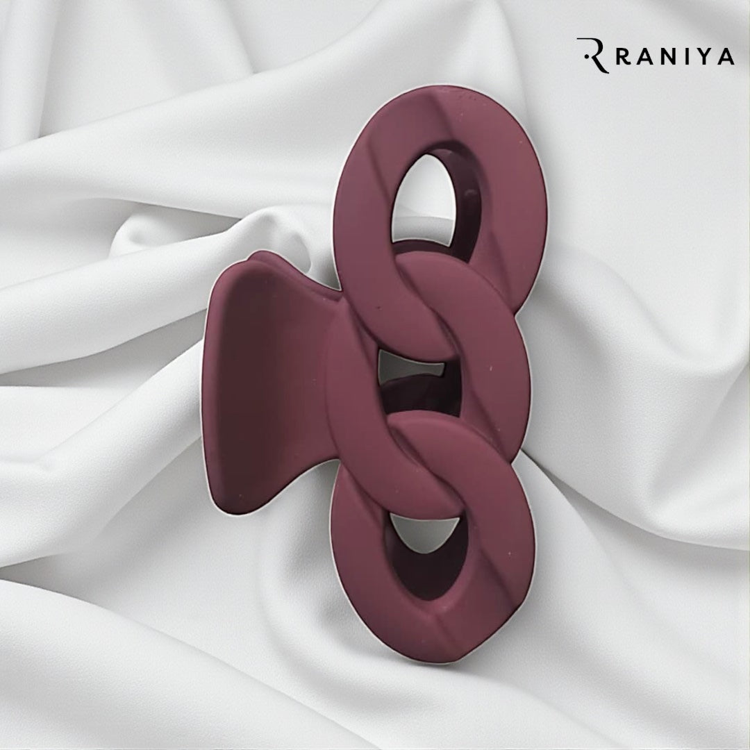 Raniya Retro Bow shaped Matte Maroon Hair Clip
