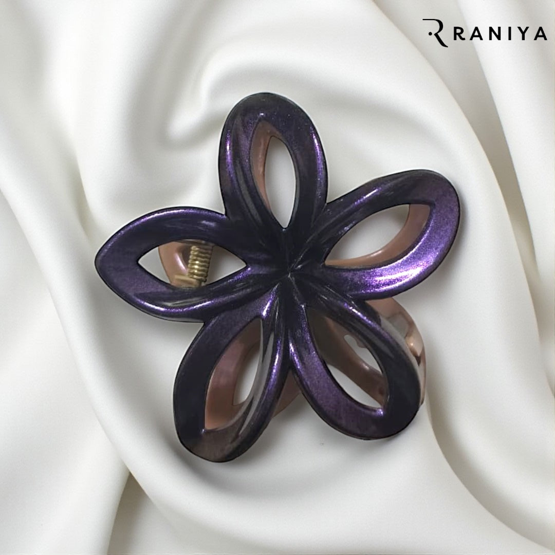 Raniya Frosted flower Brown and Voilet Hair Clip