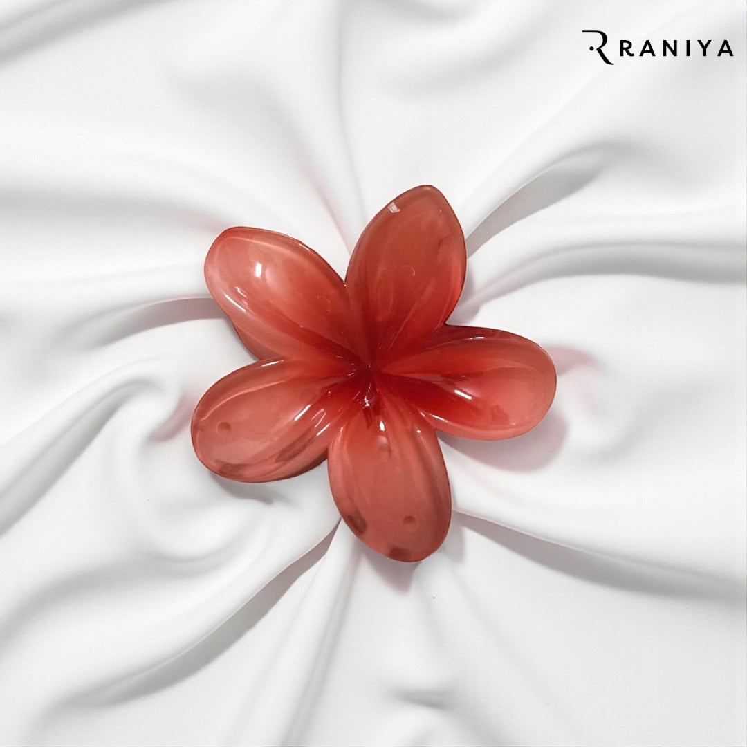 Raniya Maroon Glossy Big Flower Clip