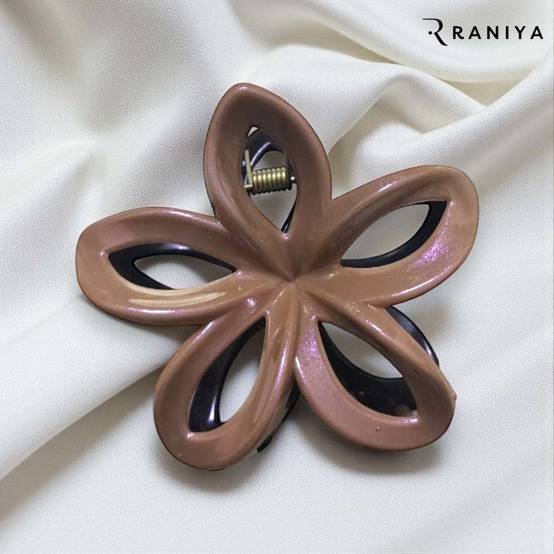 Raniya Frosted flower Brown and Voilet Hair Clip