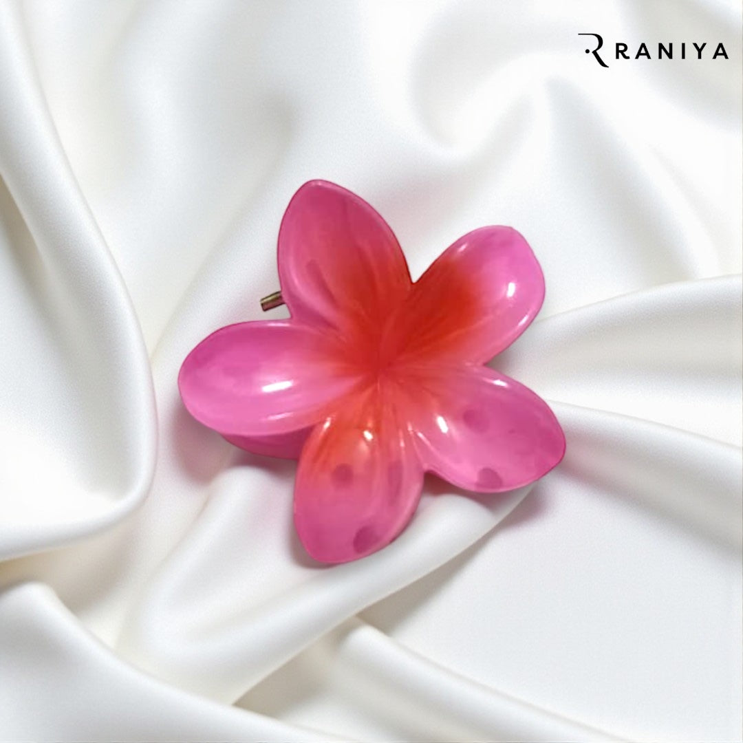 Raniya Pink Glossy Big Size Flower Clip