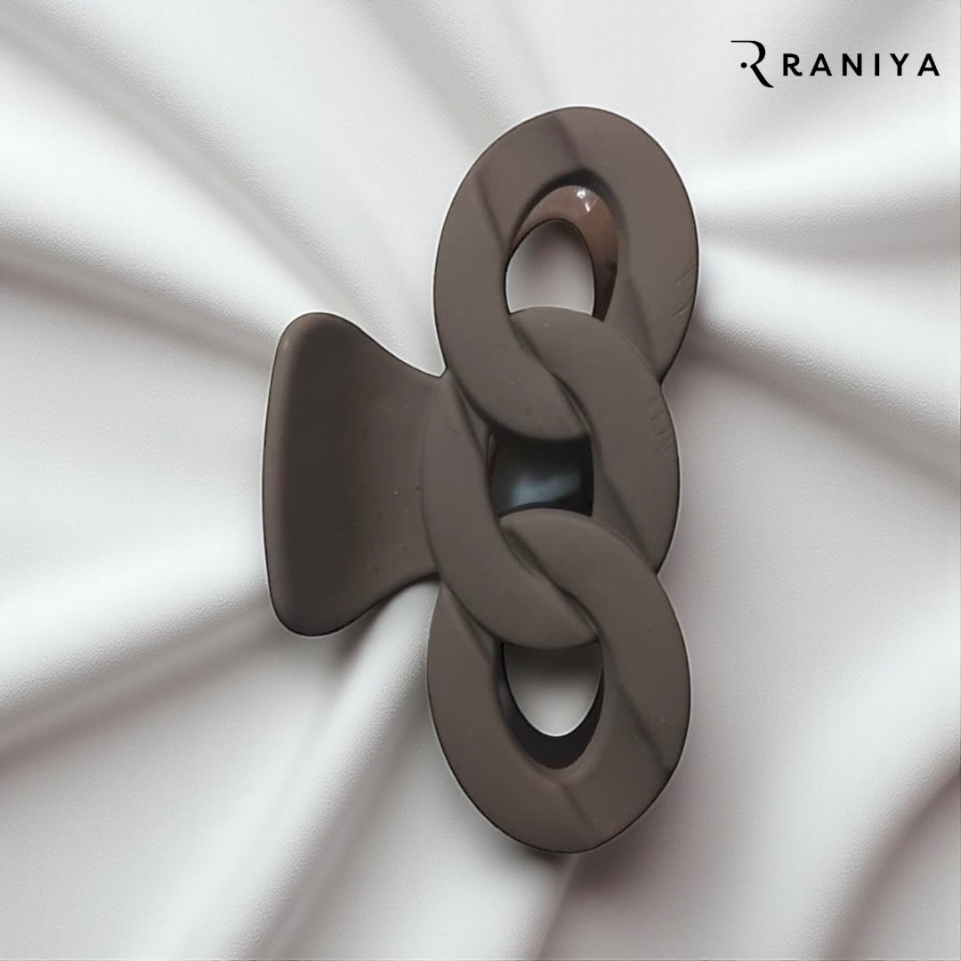 Raniya Retro Bow shaped Matte Brown Hair Clip
