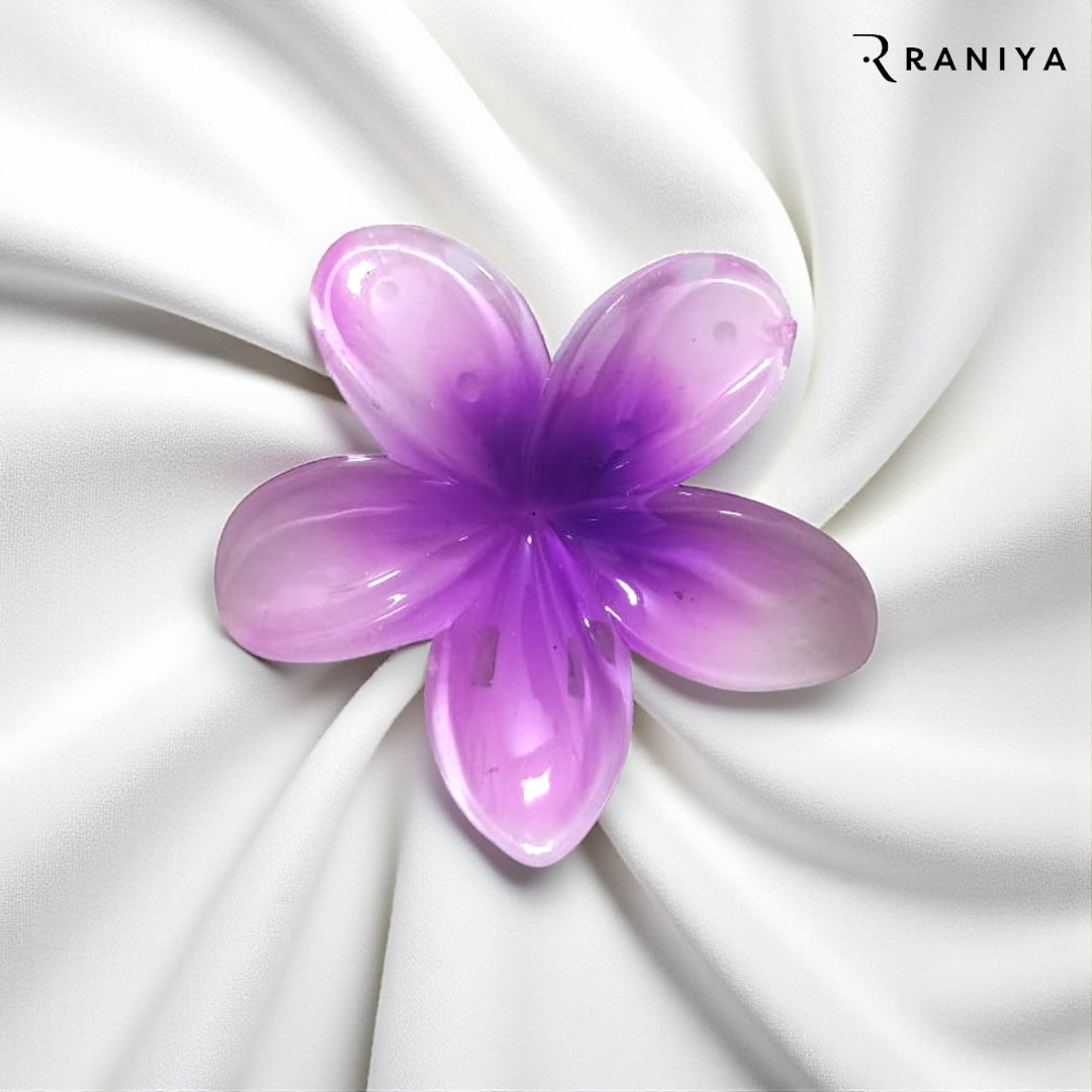 Raniya Purple Glossy Big Flower Clip