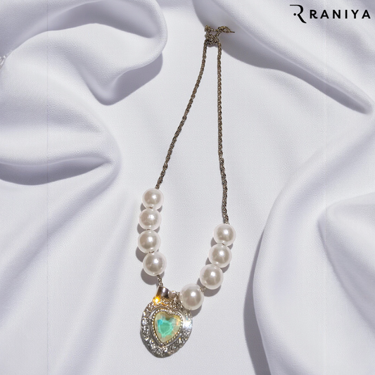 Raniya Pretty Pet Charm Necklace Love Heart Crystal Beaded Jewellery
