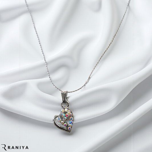 Raniya Sterling Silver Cubic Zirconia Heart Pendant