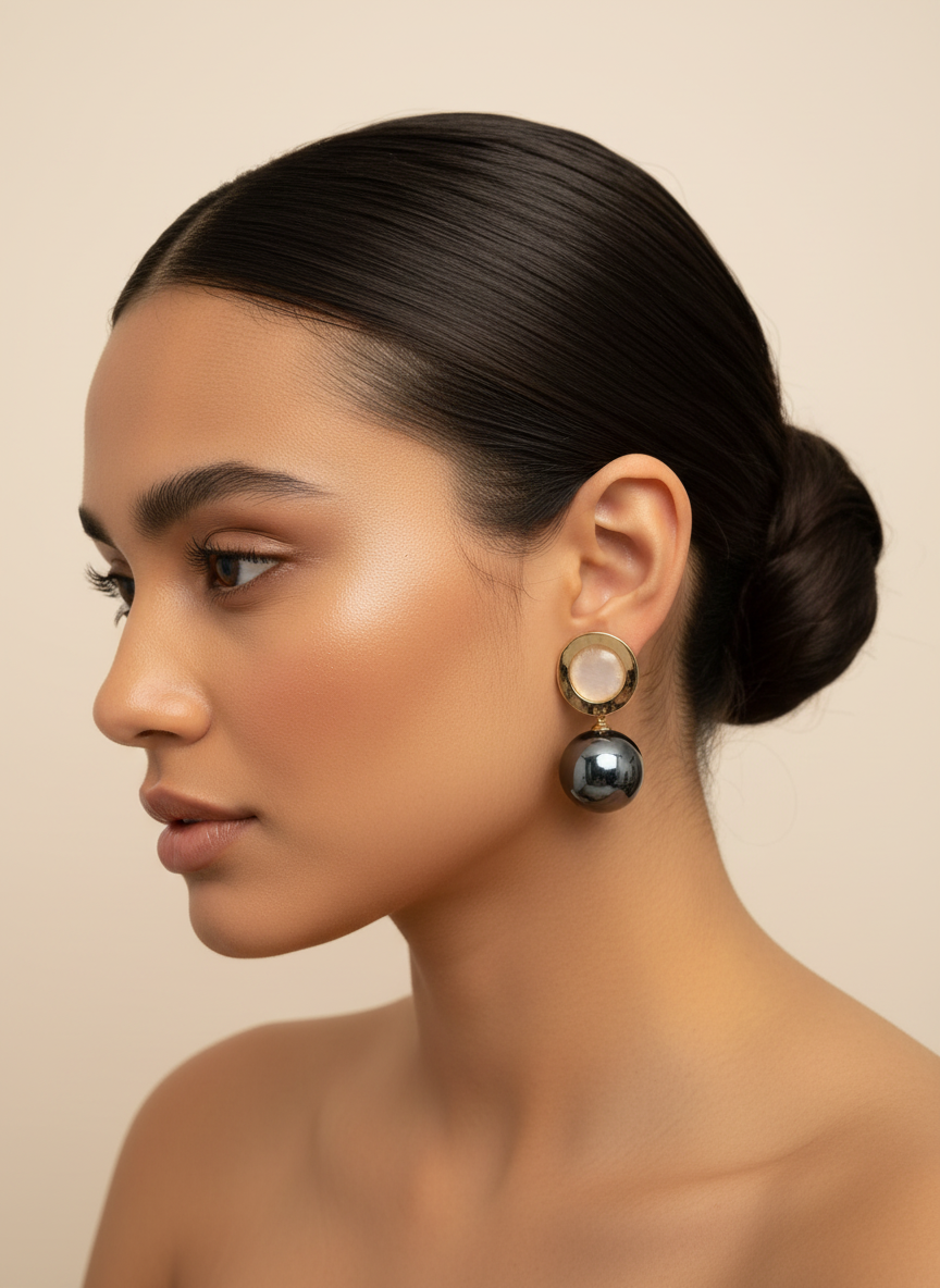 Raniya Dual Ball Drop Earrings