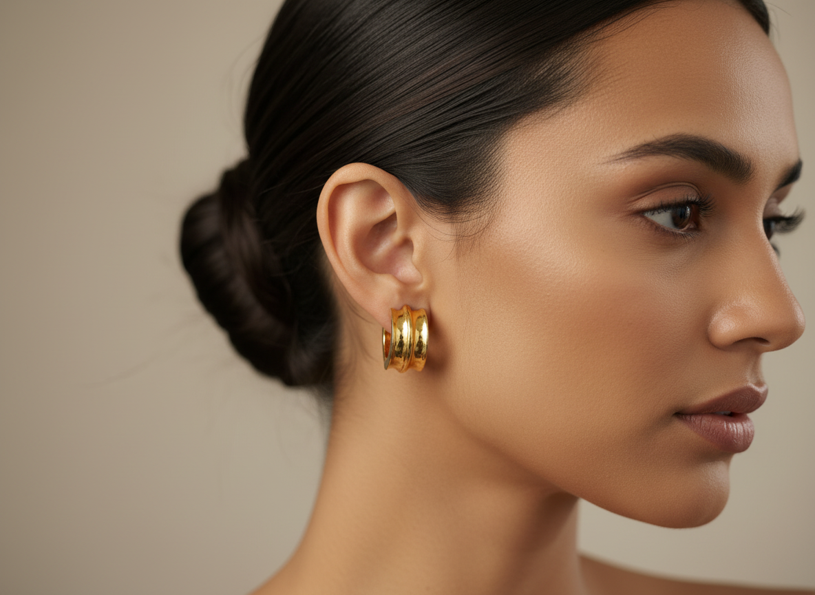 Raniya Bold Gold Huggies