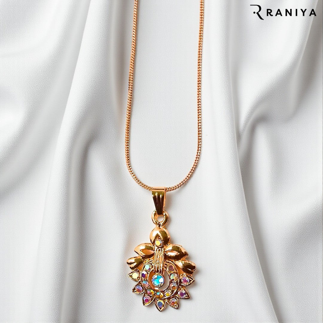 Raniya Northern Lights Mystic Floral Pendant With Chain