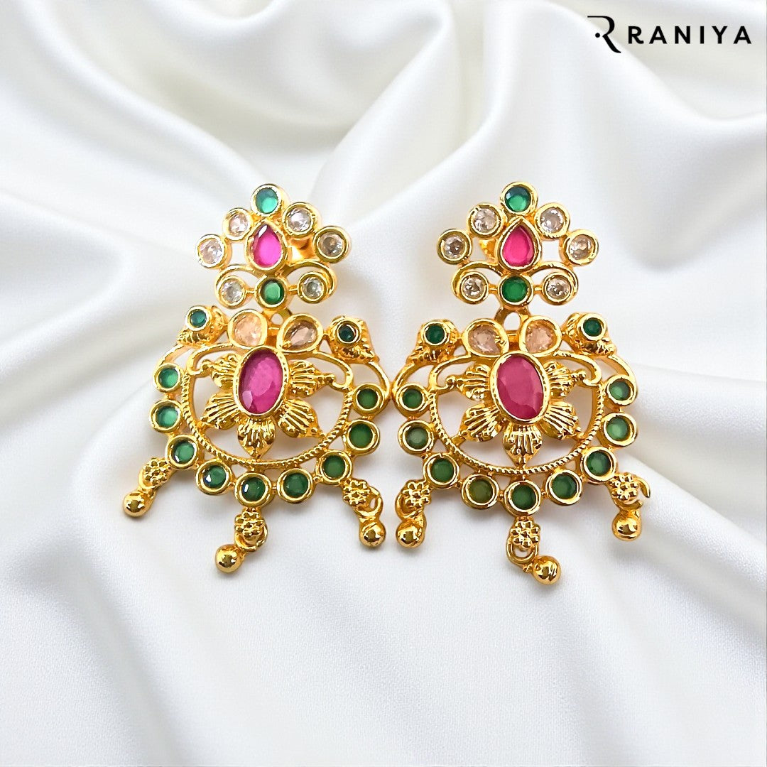 Raniya Gold Plated Jadau Kundan Earrings