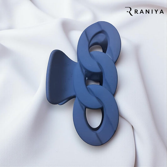 Raniya Retro Bow shaped Matte Blue Hair Clip