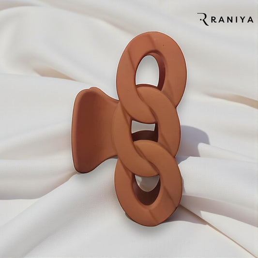 Raniya Retro Bow shaped Matte Orange Hair Clip