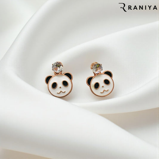 Enamel Panda Earrings For Women