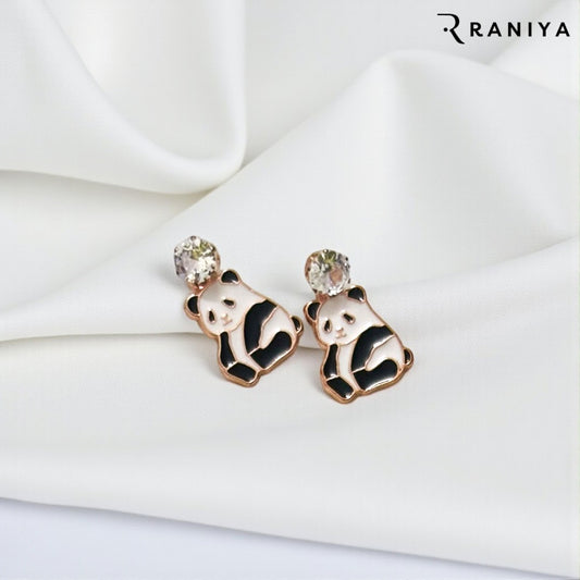 Saki Korean Panda Earrings