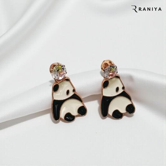 Sitting Panda Earrings For Women