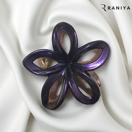 Raniya Frosted flower Brown and Voilet Hair Clip