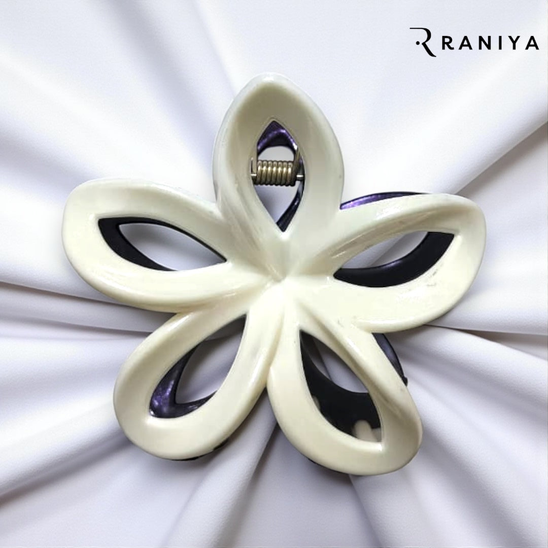 Raniya Frosted flower voilet and white Hair Clip