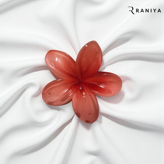 Raniya Maroon Glossy Big Flower Clip