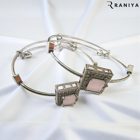 Adjustable pink bracelet bangles