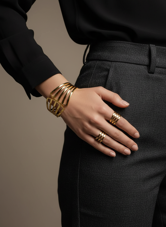 Golden Aura Statement Bracelet