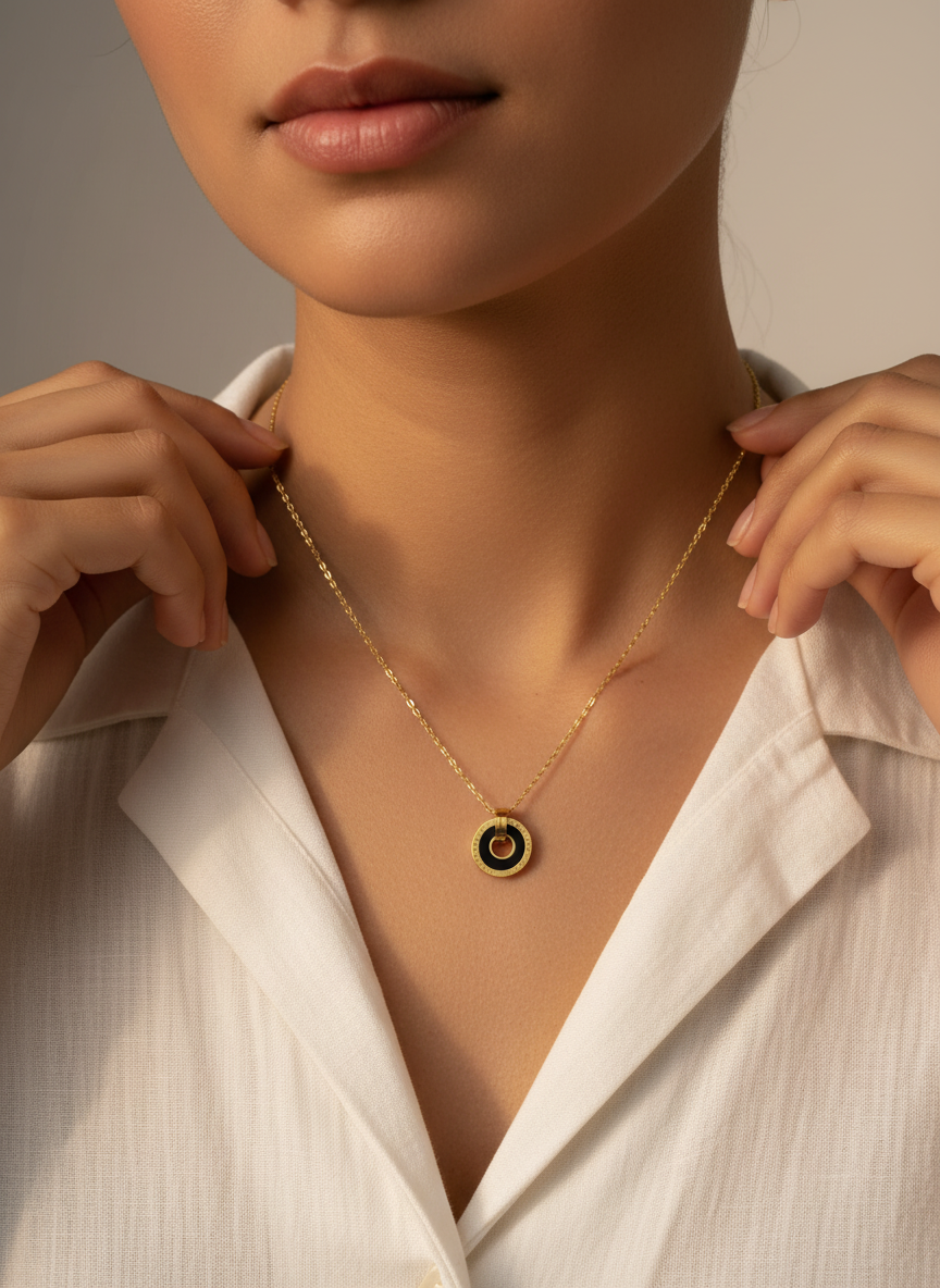 Raniya Luxury Circle Drop Necklace