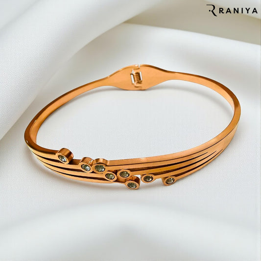 Gold plated ant-tarnish bangle bracelet