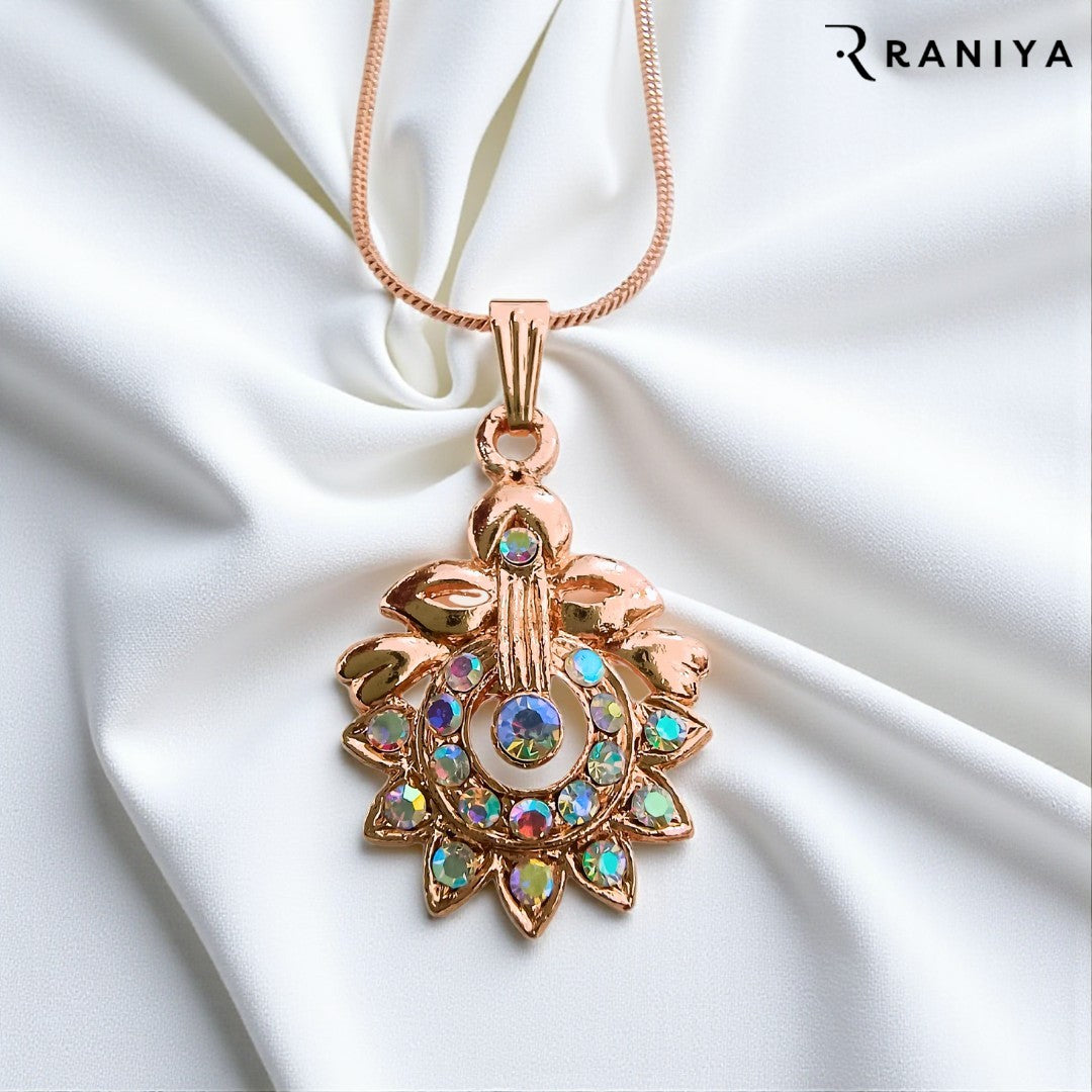 Raniya Northern Lights Mystic Floral Pendant With Chain